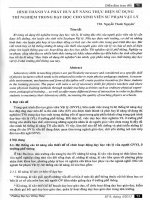 Hình thành và phát huy kĩ năng thực hiện sử dụng thí nghiệm trong dạy học cho sinh viên sư phạm Vật lý pdf