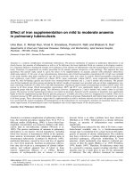 Effect of iron supplementation on mild to moderate anaemia in pulmonary tuberculosis pdf