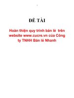 Đề tài Hoàn thiện quy trình bán lẻ trên website www.cucre.vn của Công ty TNHH Bán lẻ Nhanh pptx