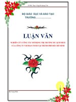 LUẬN VĂN: NGHIÊN CỨU CÔNG TÁC MỞ RỘNG THỊ TRƯỜNG DU LỊCH MICE CỦA CÔNG TY VIETRAN TOUR TẠI THÀNH PHỐ HỒ CHÍ MINH doc