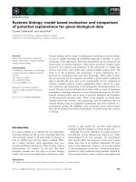 Báo cáo khoa học: Systems biology: model based evaluation and comparison of potential explanations for given biological data pot