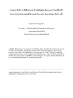 Monetary Policy in the Eurozone: Evaluating the European Central Bank’s interest rate decisions and the needs of member states using a Taylor rule ppt