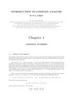 introduction to complex analysis lecture notes - w. chen