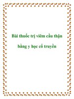 Bài thuốc trị viêm cầu thận bằng y học cổ truyền ppt
