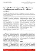 Sparing the larynx during gynecological laparoscopy: a randomized trial comparing the LMA Supremet and the ETT pptx