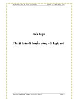 thuật toán di truyền cùng với logic mờ