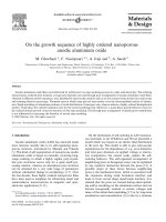 on the growth sequence of highly ordered nanoporous