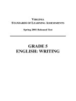 VIRGINIA STANDARDS OF LEARNING ASSESSMENTS Spring 2001 Released Test GRADE 5 ENGLISH:WRITING pot