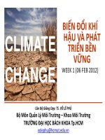 BIẾN ĐỔI KHÍ HẬU VÀ PHÁT TRIỂN BỀN VỮNG WEEK 1 (06 FEB 2012) ppt