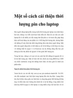 Một số cách cải thiện thời lượng pin cho laptop ppt