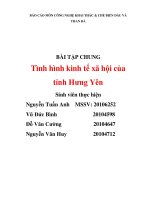 báo cáo tình hình kinh tế xã hội của tỉnh hưng yên