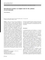 solvothermal reactions- an original route for the synthesis of novel materials
