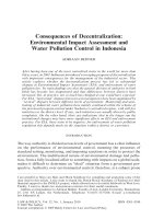 Consequences of Decentralization: Environmental Impact Assessment and Water Pollution Control in Indonesia ppt