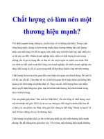 Chất lượng có làm nên một thương hiệu mạnh? potx