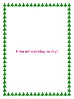 Giảm mỡ máu bằng trà dược. ppt