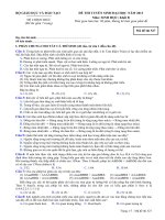 đề thi tuyển sinh đại học môn sinh khối b năm 2013 mã đề  527