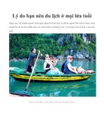 Lý do bạn nên du lịch ở mọi lứa tuổi docx