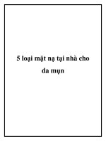 5 loại mặt nạ tại nhà cho da mụn pdf