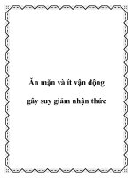 Ăn mặn và ít vận động gây suy giảm nhận thức potx