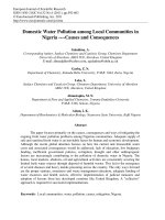 Domestic Water Pollution among Local Communities in Nigeria ----Causes and Consequences pot