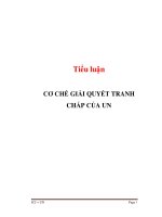 Tiểu luận: CƠ CHẾ GIẢI QUYẾT TRANH CHẤP CỦA UN pdf