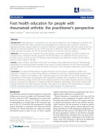 Foot health education for people with rheumatoid arthritis: the practitioner’s perspective docx