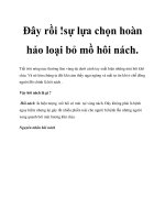 Đây rồi !sự lựa chọn hoàn hảo loại bỏ mồ hôi nách doc