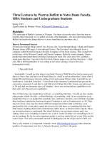 Three Lectures by Warren Buffett to Notre Dame Faculty, MBA Students and Undergraduate Students pdf