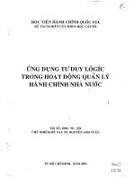 Ứng dụng tư duy logic trong hoạt động quản lý hành chính nhà nước pptx