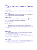ĐỀ THI TUYỂN SINH CAO ĐẲNG XÂY DỰNG SỐ 3 – 2004 SỐ 25