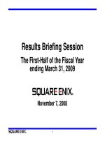 RESULTS BRIEFING SESSION: THE FIRST-HALF OF THE FISCAL YEAR ENDING MARCH 31,2009 pptx