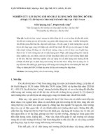NGHIÊN CỨU XÂY DỰNG CHỈ SỐ CHẤT LƯỢNG MÔI TRƯỜNG ĐÔ THỊ (UEQI) VÀ ÁP DỤNG CHO MỘT SỐ ĐÔ THỊ TẠI VIỆT NAM doc