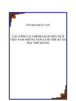 TIỂU LUẬN: CÁC CÔNG CỤ CHÍNH SÁCH TIỀN TỆ Ở VIỆT NAM NHỮNG NĂM CUỐI THẾ KỶ XX ĐẦU THẾ KỶ XXI pot