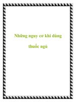Những nguy cơ khi dùng thuốc ngủ pot