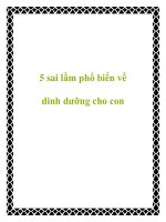 5 sai lầm phổ biến về dinh dưỡng cho con pdf