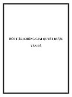 HỐI TIẾC KHÔNG GIẢI QUYẾT ĐƯỢC VẤN ĐỀ docx