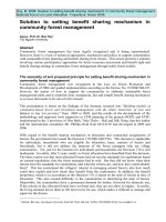 Bao Huy 2008: Solution to setting benefit sharing mechanism in community forest management