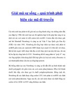 Giải mã sự sống – quá trình phát hiện các mã di truyền pdf