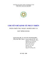 chuyên đề kinh tế phát triển phân phối thu nhập, nghèo đói và bất bình đẳng