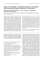 Báo cáo khoa học: Kinetics of the inhibition of neutrophil proteinases by recombinant elaﬁn and pre-elaﬁn (trappin-2) expressed in Pichia pastoris ppt