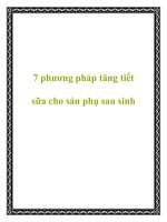 7 phương pháp tăng tiết sữa cho sản phụ sau sinh pdf
