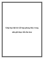 Giúp bạn đặt két sắt hợp phong thủy trong nhà giữ được tiền lâu hơn ppt