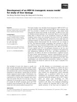 Báo cáo khoa học: Development of an HSV-tk transgenic mouse model for study of liver damage pptx