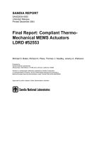 Final Report: Compliant Thermo- Mechanical MEMS Actuators LDRD #52553 docx
