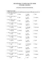 Bộ câu hỏi trắc nghiệm tiếng anh thi HK2 12
