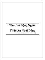 Nên Chủ Động Nguồn Thức Ăn Nuôi Dông pot