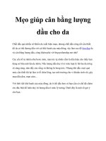 Mẹo giúp cân bằng lượng dầu cho da ppt