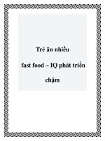 Trẻ ăn nhiều fast food – IQ phát triển chậm pdf