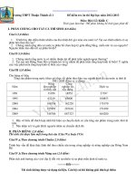 Trường THPT Thuận Thành số 1 Đề kiểm tra ôn thi Đại học năm 2012-2013 Môn: ĐỊA LÍ; Khối: C pptx