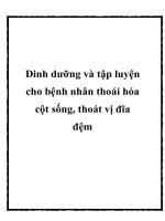 Dinh dưỡng và tập luyện cho bệnh nhân thoái hóa cột sống, thoát vị đĩa đệm docx